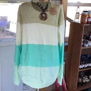 Color block sweater roomy size small sweater new boutique